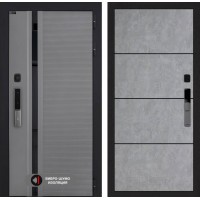 Пиано Смарт 2.0 панель 25 - Бетон светлый, черный молдинг