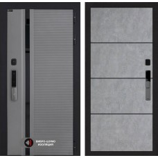 Пиано Смарт 2.0 панель 25 - Бетон светлый, черный молдинг