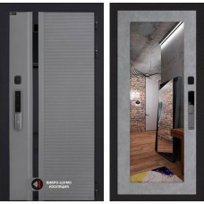 Входная дверь Пиано Смарт 2.0 с зеркалом 18 - Бетон светлый