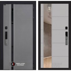 Входная дверь Пиано Смарт 2.0 с зеркалом 19 - Грей софт