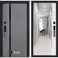 Входная дверь Пиано Смарт 2.0 с зеркалом Панорама - Белый софт