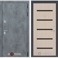 Бетон 01 - Беленый дуб, стекло черное