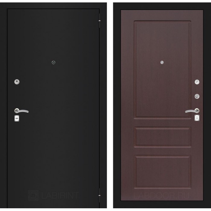 Входная дверь CLASSIC шагрень черная 03 - Орех премиум
