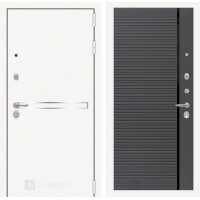 Входная дверь Лайн WHITE 22 - Графит софт, черная вставка
