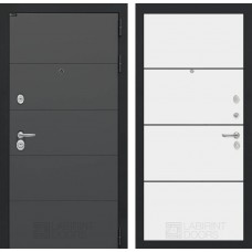 Входная дверь ART графит 25 - Белый софт, черный молдинг
