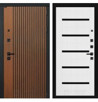 Входная дверь STORM 01 - Белое дерево, стекло черное