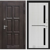 Входная дверь Лондон 02 - Сандал белый, стекло черное