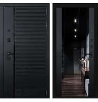 Входная дверь PIANO с тонированным зеркалом Максимум - Черный кварц