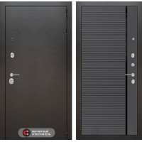 Входная дверь SILVER 22 - Графит софт, черная вставка