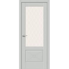 Прима-13.Ф2.0.0 Grey Matt White Сrystal 200*60