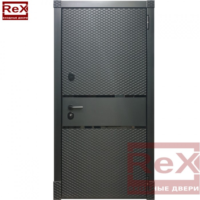 Входная дверь Rex REX-15 Чешуя черный кварц