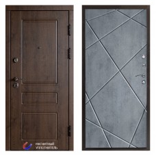 Входная дверь Орегон дуб Лучи бетон темный
