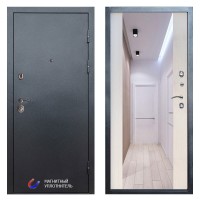 Входная дверь Техно графит Зеркало лиственница