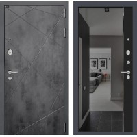 Входная дверь LOFT с зеркалом Панорама с тонировкой - Черный кварц