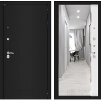 CLASSIC шагрень черная с зеркалом Панорама - Белый софт