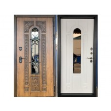 Входная дверь Йошкар Ола Термо Лацио (с терморазрывом) грецкий орех/белая эмаль (черный короб)