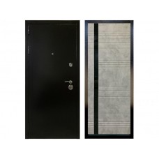 Входная дверь Атлант, 4 контура, бетон серый чёрное стекло
