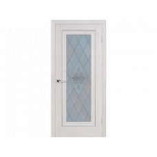 Межкомнатная дверь PROFILO PORTE PSB-25, Дуб Гарвард кремовый со стеклом Сатинат, пескоструйная обработка