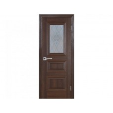 Межкомнатная дверь PROFILO PORTE PSB-29, Дуб Оксфорд темный со стеклом Сатинат, пескоструйная обработка