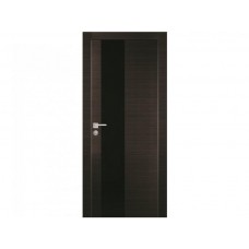 Межкомнатная дверь PROFILO PORTE PX-6, Венге горизонтальный со стеклом Черный лакобель
