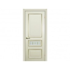 Межкомнатная дверь PROFILO PORTE PSCL-29-1, Магнолия со стеклом Белое, заливной витраж золото рис. Калипсо, двухсторонний