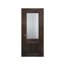 Межкомнатная дверь МАРИАМ Тоскана-1, Фреско со стеклом Сатинат, контурный  полимер б-цв. рис. Ромб