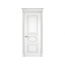 Межкомнатная дверь ТЕКОНА Смальта 03, Белый ral 9003  патина серебро, глухая
