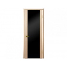 Межкомнатная дверь Luxor СИНАЙ 3  черное стекло, беленый дуб