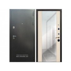 Входная дверь REX 5 СБ-16 с зеркалом Антик серебро / Лиственница беж