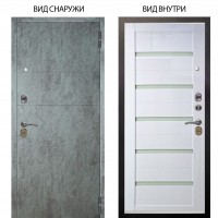 Стальная БЕРЛОГА XS / Агат Темный бетон / Александра Белый глянец