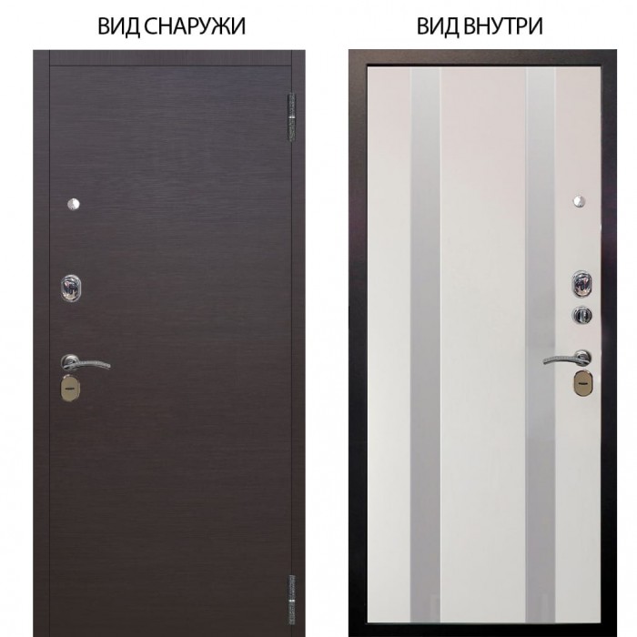 Стальная БЕРЛОГА XS / Элегант Венге горизонт / Дуэт Белое дерево вставки Изабель