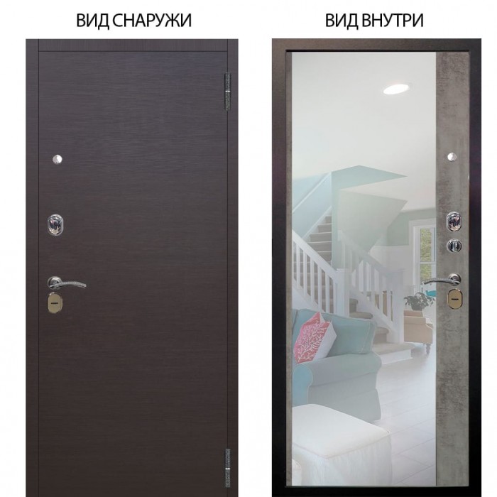 Стальная БЕРЛОГА XS / Элегант Венге горизонт / Магнум Светлый бетон