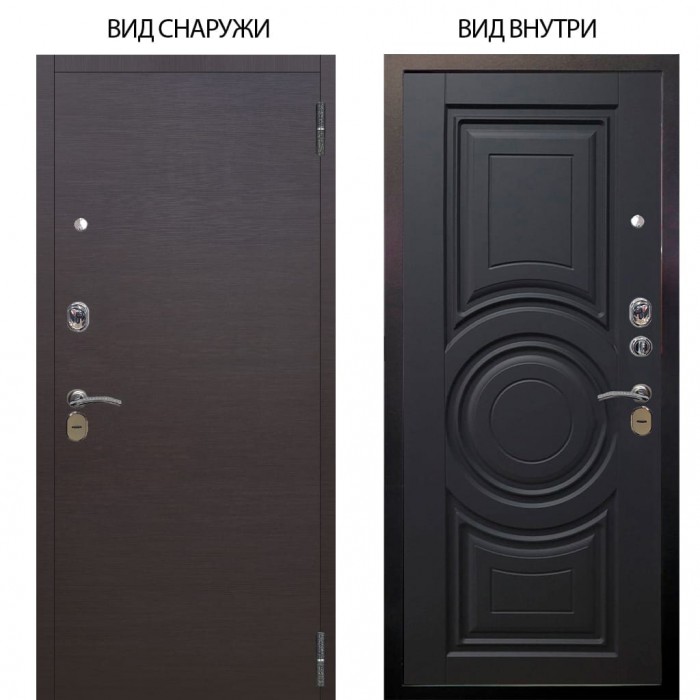 Стальная БЕРЛОГА XS / Элегант Венге горизонт / Могадиш Черный софт