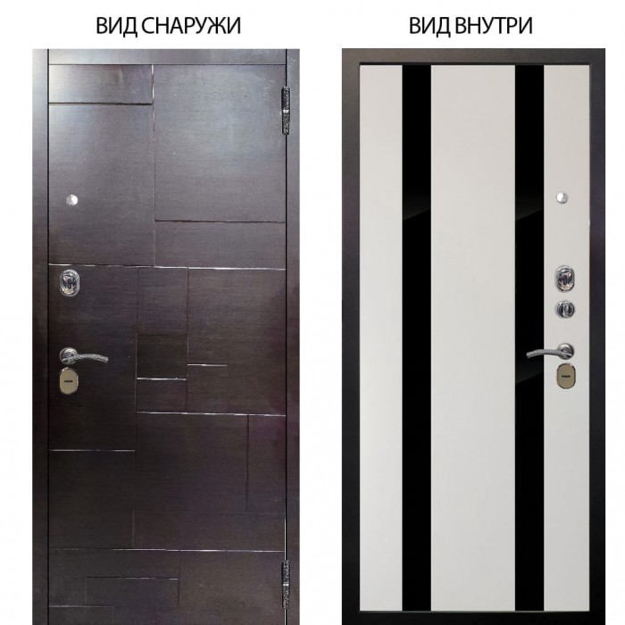 Стальная БЕРЛОГА XS / Форт Венге горизонт / Дуэт Белое дерево вставки Кензо