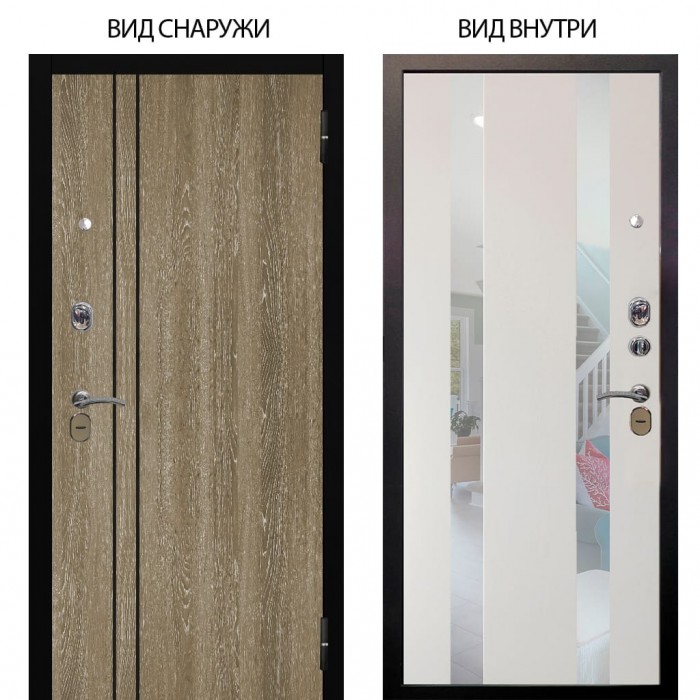 Стальная БЕРЛОГА XS / Гейджи Орех мраморный / Дуэт Белое дерево вставки Николь