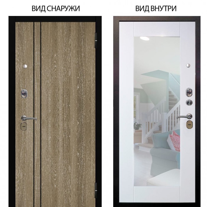 Стальная БЕРЛОГА XS / Гейджи Орех мраморный / Милли Роял вуд белый