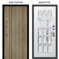 Стальная БЕРЛОГА XS / Гейджи Орех мраморный / Мэрелин Софт милк с фацетом и пескоструем