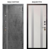 Стальная БЕРЛОГА XS / Лофт Темный бетон / Дуэт Белое дерево вставки Изабель