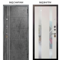 Стальная БЕРЛОГА XS / Лофт Темный бетон / Дуэт Белое дерево вставки Николь