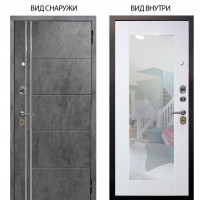 Стальная БЕРЛОГА XS / Лофт Темный бетон / Милли Роял вуд белый