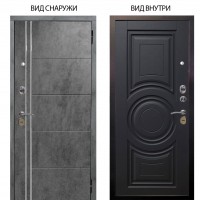 Стальная БЕРЛОГА XS / Лофт Темный бетон / Могадиш Черный софт