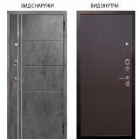 Стальная БЕРЛОГА XS / Лофт Темный бетон / Элегант Венге горизонт