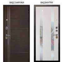 Стальная БЕРЛОГА XS / Лофт Венге горизонт / Дуэт Белое дерево вставки Николь