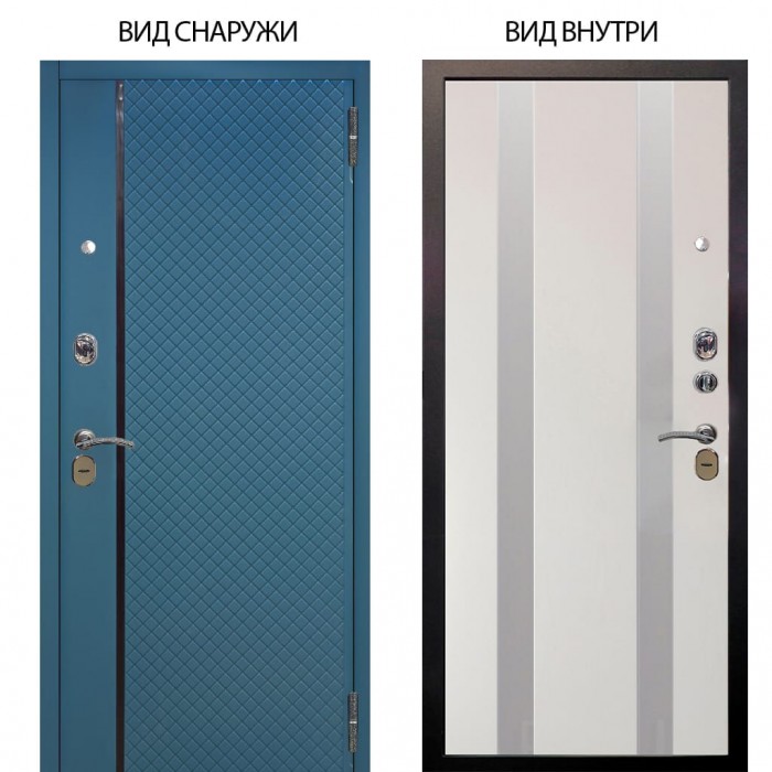 Стальная БЕРЛОГА XS / Рина Бирюза софт / Дуэт Белое дерево вставки Изабель