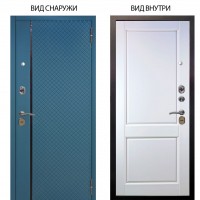 Стальная БЕРЛОГА XS / Рина Бирюза софт / Соренто Белая эмаль