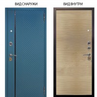 Стальная БЕРЛОГА XS / Рина Бирюза софт / Элегант Дорс светлый горизонт