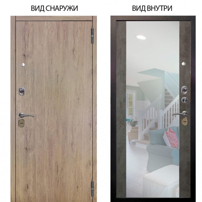 Стальная БЕРЛОГА XS / Элегант Рустик соломенный / Вояж Светлый бетон