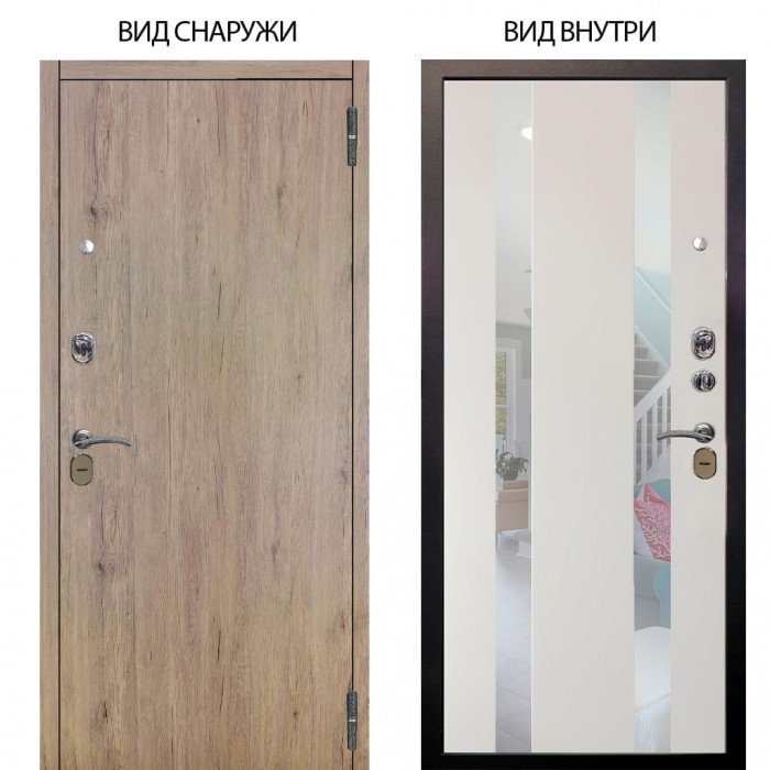 Стальная БЕРЛОГА XS / Элегант Рустик соломенный / Дуэт Белое дерево вставки Николь