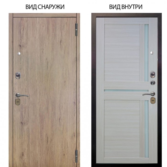 Стальная БЕРЛОГА XS / Элегант Рустик соломенный / Мирра Белая лиственница