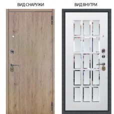 Стальная БЕРЛОГА XS / Элегант Рустик соломенный / Мэрелин Софт милк с фацетом и пескоструем